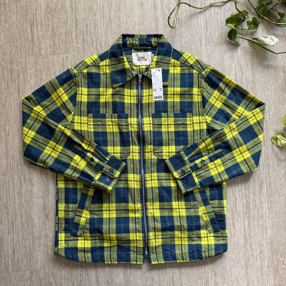 Urban Outfitters Other - Urban Outfitters Twill Shimmer Shirt Jacket Oversized Mens S Zip Up NWT Flannel